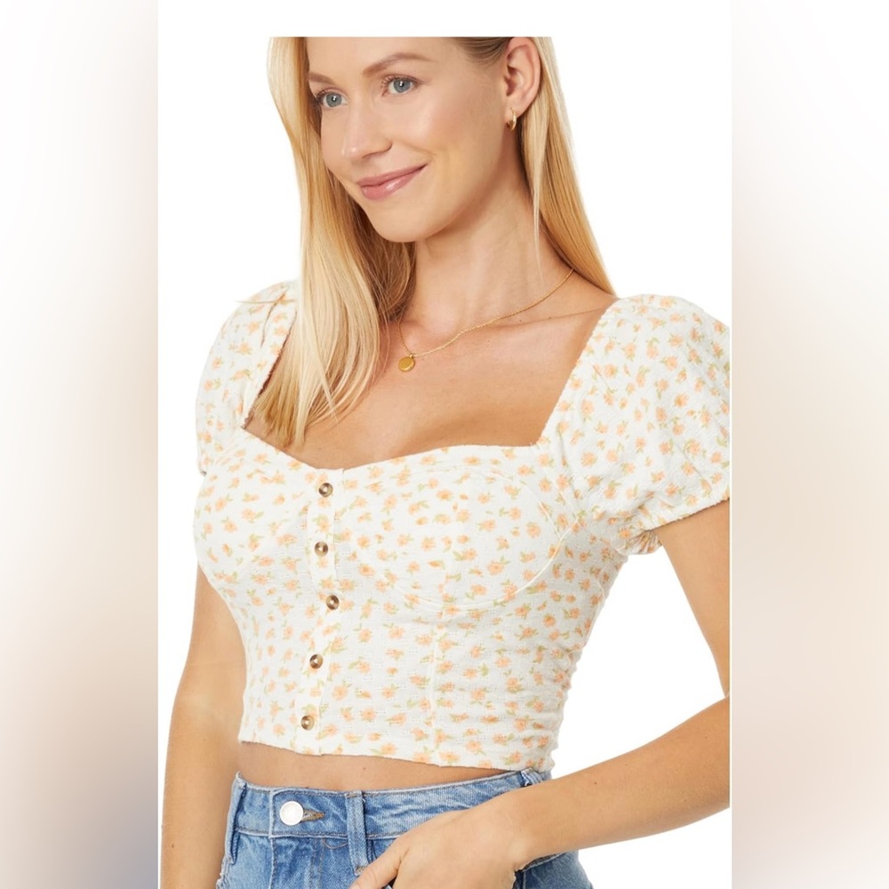 🆕 🌼 NWT Billabong Sweet Memory Floral Cropped Top | Women’s XS
